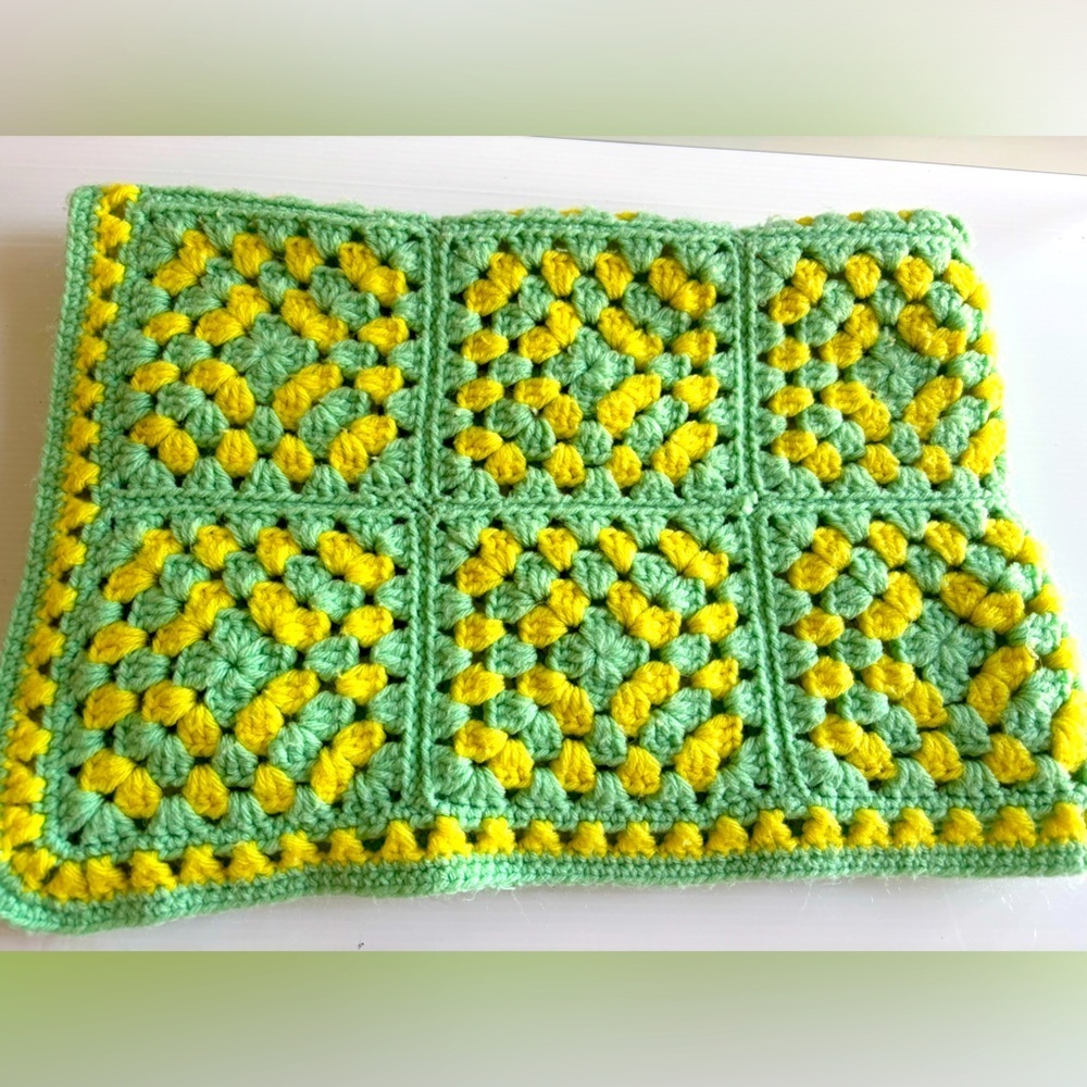 Crochet Blanket Blue and Yellow